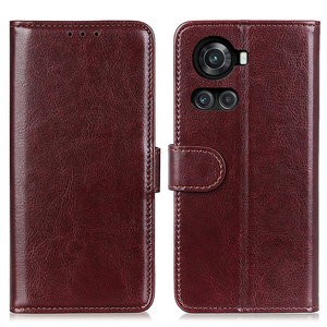 Funda tipo cartera con tapa abatible de cuero PU con diseño Crazy Horse y ventana de espejo para <span class=keywords><strong>ONEPLUS</strong></span> <span class=keywords><strong>ACE</strong></span>/<span class=keywords><strong>10R</strong></span>, con soporte y ranuras para tarjetas. - Product Image 5