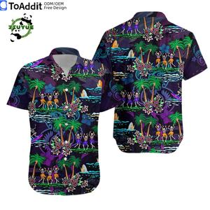Aloha Custom Hawaii Style Poliéster <span class=keywords><strong>Hombres</strong></span> Blusa Tropical Floral Impreso <span class=keywords><strong>Hombres</strong></span> Casual Halloween Hawaiian Turtle Vacation Shirt - Product Image 1