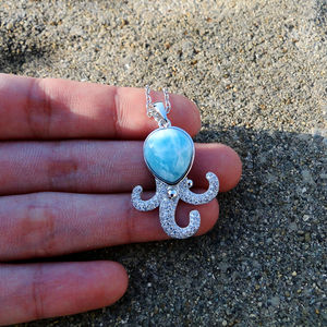 Envío más rápido, plata Gam 925, garantía Dominica Com, piedra Larimar, tienda de Larimar, venta en línea - Product Image 2
