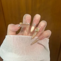 Paso Sico Strass en verre cristal style coupé, Nouveauté 2026, Éclat Scintillant, Décorations d'ongles Camélia longues et complètes