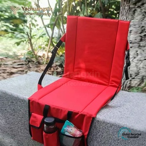 Portable Outdoor Folding Seat <b>Cushion</b> With Backrest And <b>Storage</b> Pockets For Sports Venues Garden Use - Product Image 4
