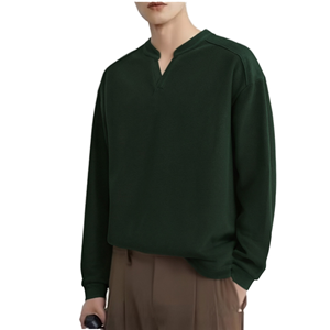 เสื้อสเวตเชิ้ตคอกลมทรงโอเวอร์ไซส์สั่งทำขายส่ง สีพื้น ผ้าถัก แขนยาวทรงปกติ สำหรับผู้ชาย สวมใส่สบายๆ ในฤดูใบไม้ร่วง - Product Image 1