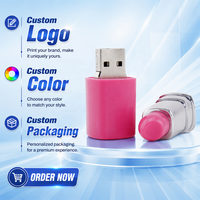 Clé USB 2.0 en plastique en forme de rouge à lèvres avec logo personnalisé, 2 Go/32 Go/128 Go, chiffrée, garantie 3 ans, coffret cadeau pour cadeaux promotionnels