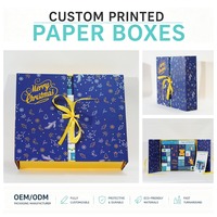 Vente en gros de boîtes de calendrier de l'avent personnalisées à 24 compartiments, pliables, vides, pour le compte à rebours de Noël, emballage de boîte mystère