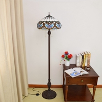 Tiffany style vintage lampadaire décoratif Lampara Lampe géant Downing Bronze coin américain Led lampadaire