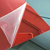 Feuille de miroir acrylique rouge 4x8 Panneaux de miroir en plastique PMMA 1mm 2mm 3mm pour la décoration murale et l'utilisation publicitaire