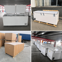MUXUE 628L 2 Portes Horizontales Commerciales -22°C ° Congélateur coffre à ouverture par le haut avec couvercles relevables