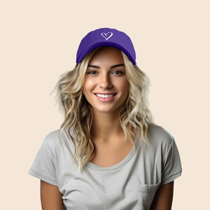 Casquette de baseball classique unisexe à profil bas, 6 panneaux, avec impression de motif personnalisé et broderie, couleur violette, style sportif USA, pour l'extérieur, type Dad Hat - Product Image 3