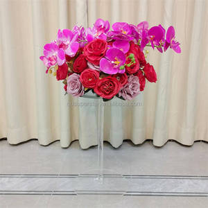 C-545 Nuovo Design Sfera di Fiori di Rosa Phalaenopsis in Seta Rosa Intenso Fatta a Mano 50cm per Centrotavola Matrimonio, Festa della Mamma e Pasqua - Product Image 1