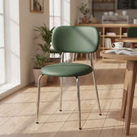 Lumière italienne luxe Post-moderne loisirs Design ménage Restaurant meubles en métal Silla De Comedor avec pieds en métal dossier