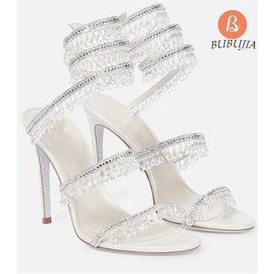 Tatones De Mujer Sexy da <span class=keywords><strong>donna</strong></span> con strass di lusso e cristallo con cinturino alla caviglia sandali taglie grandi Pour Femmes <span class=keywords><strong>scarpe</strong></span> con tacco alto - Product Image 6