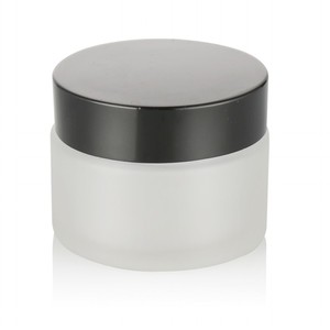 Pot en verre dépoli avec couvercle noir, 30g, 5g, 10g, 15g, 20g, 30g, 50g, 100g, 200g - Product Image 1