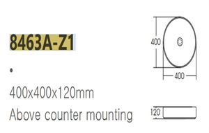 Lavabo de Cerámica Redondo para Sobre Encimera con Patrones Especiales Sin Desbordamiento - Product Image 2