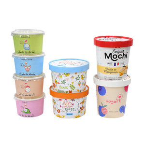 Tùy Chỉnh 4Oz 16Oz Dùng Một Lần Kem Cốc Giấy Súp Bao Bì <span class=keywords><strong>Container</strong></span> Với Nắp Giấy - Product Image 2