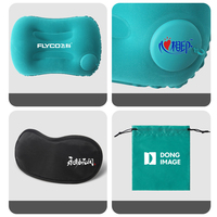 Bantal pompa tekan portabel bepergian warna-warni, bantal berkemah, bantal leher pantai lipat tahan air lembut
