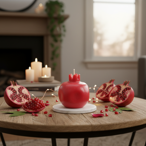 Handmade Eco-Friendly Pomegranate Shape Scented Soy Wax Fruit Pillar <b>Candle</b> for Home Decor Private Label Wholesale - Product Image 3
