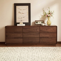 Commode moderne à 9 tiroirs en noyer noir américain, bois massif, durable, écologique, rangement de chambre à coucher pour les dossiers et les vêtements