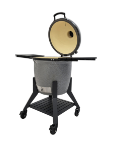 Parrilla Kamado <span class=keywords><strong>de</strong></span> Cerámica Gris, Barbacoa <span class=keywords><strong>de</strong></span> Carbón Removible para Exteriores, para Aventuras <span class=keywords><strong>de</strong></span> Barbacoa - Product Image 4