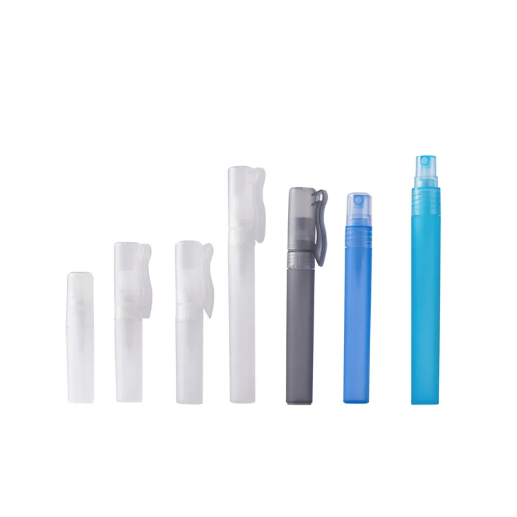 New design 5ml 8ml 10ml pen sprayer for perfume sample PP pocket mini hand sanitizer plastic atomizer spray bottle