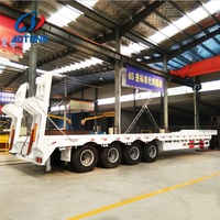 Semi-remorque surbaissée 4 ou 5 essieux 80 tonnes, 40 pieds, pour transport intermodal de machines lourdes