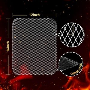 Disposable <b>Grill</b> Topper 16x12 Inch <b>Grill</b> <b>Mesh</b> Mat Disposable Pans Non-Stick BBQ Aluminum Mats <b>for</b> Outdoor <b>Grills</b> - Product Image 2