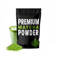 Bolsa de Mylar Biodegradable Negra Mate con Cierre Personalizado, Reutilizable, con Muesca de Apertura, Grado Alimenticio, para Matcha y Gelatina, Venta al por Mayor, OEM, ODM