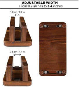 Soporte Vertical para Portátil de Madera de Acacia con 3 Ranuras, Soporte Ajustable para Portátil de Madera, Base para MacBook, Surface, Tablets y Portátiles - Product Image 3