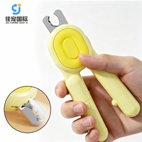 Coupe-ongles professionnel portable pour animaux de compagnie avec lames en acier inoxydable, protection de sécurité en ABS et lumière LED pour chiens et chats