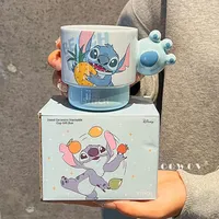 Mug à café en céramique Stitch Cartoon - Tasses empilables mignonnes pour femmes, tasse à boire de haute qualité pour le bureau et la maison avec boîte cadeau