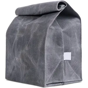 Washable Lunch Sack Waxed Canvas Lunch Bag Reusable Lunch Box Lifetime Buy for Men Women Kids