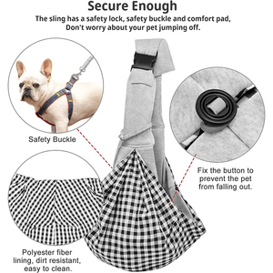 Custom Adjustable Crossbody Pet <b>Slings</b> Soft-Sided Pet Carrier Bag with Zipper Closure - Product Image 3