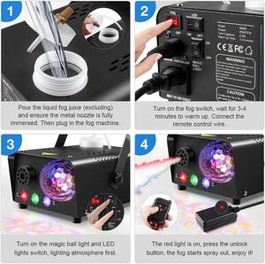 YSH Factory mesin kabut 3 dalam 1, lampu DJ LED RGB efek cahaya disko 600W, mesin asap dengan kendali jarak jauh nirkabel untuk pesta pernikahan - Product Image 3