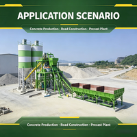 Station de malaxage de béton entièrement automatique HZS50 avec trémies de stockage personnalisables, deux types de silos à ciment pour projets de construction de moyenne envergure