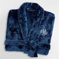 Robes en molleton classiques brodées de luxe à col châle pour hommes