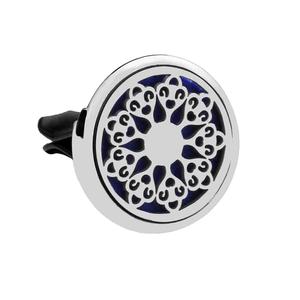 Diffuseur de parfum pour voiture en acier inoxydable couleur or rose, motif arbre de vie, à clipser sur la grille d'aération - Product Image 4