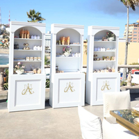 Arche murale personnalisée en PVC blanc pour présentation de bonbons, support de fond blanc pour décorations de mariage et d'anniversaire