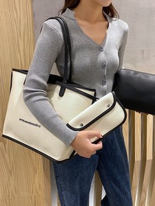 กระเป๋าผ้าแคนวาสแบรนด์ยอดนิยมของเกาหลีกระเป๋าถือมีซิปปิดสำหรับผู้หญิงทำจากผ้าฝ้ายเป็นมิตรกับสิ่งแวดล้อม - Product Image 6