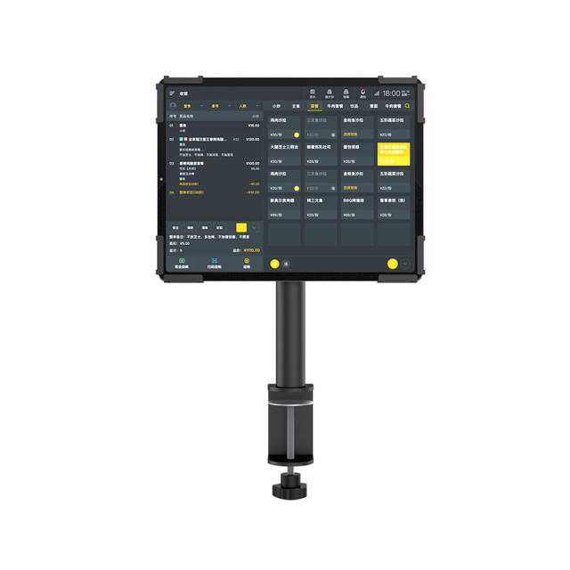 Anti-theft Metal Tablet POS System Stand Rotating Ordering Food Kiosk for Restaurant Counter Payment