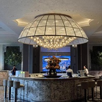 Lustre de hall d'hôtel personnalisé, lampe créative en forme d'hémisphère pour bar de réception, salle de banquet, décoration artistique haut de gamme, Chine