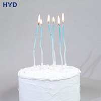 Bougies de fête métalliques courbées et fines pour une décoration de gâteau élégante, faites à la main, non toxiques, certifiées FDA/FCM/ROHS, OEM/ODM en gros