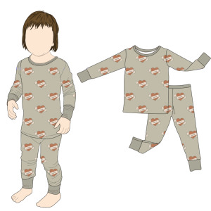 Qingli OEM Fábrica Personalizada SIN Tarifa Conjunto de <span class=keywords><strong>2</strong></span> Piezas Cómodo de Manga Larga con Estampado Temático de <span class=keywords><strong>Amor</strong></span> para Niñas de Otoño - Product Image 2