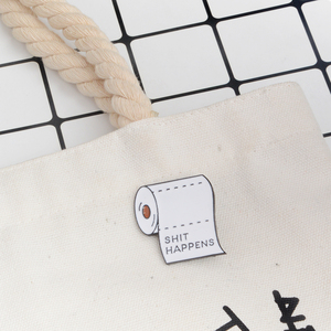 2024 Offre Spéciale blanc merde arrive rouleau papier métal doux émail étiquette broches personnalisé drôle citation Badges broches pour hommes femmes - Product Image 5