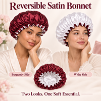 Bonnet de nuit en satin double couche 61g pour femmes aux cheveux bouclés ou longs, couture plate, OEM ODM