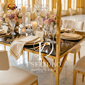 Mesa de Comedor Moderna con Marco Metálico Rectangular, Tapa de Vidrio Templado y Cristal Decorativo para un Elegante Mueble de Comedor - Product Image 3