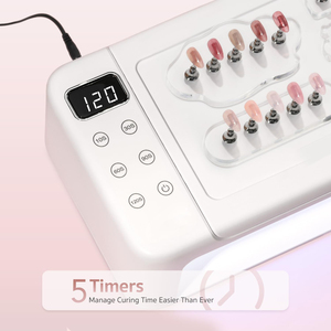 เครื่องอบเล็บเจลแบบมืออาชีพ 380W 90 หลอด LED พร้อมที่วางมือ ใช้กับยูวีและแอลอีดี สำหรับทำเล็บที่บ้าน พกพาสะดวก - Product Image 2