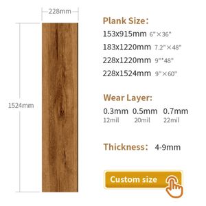 Kommerzieller schwimmender SPC-Bodenbelag mit Hartkern, 4mm 5mm 6mm 7mm 8mm, Klick-Vinyl mit Holzmaserung - Product Image 3