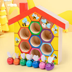 Clip de tri des couleurs en bois pour enfants Montessori jeux de ruches d'abeilles éducatifs abeille motricité fine jouets pour enfants - Product Image 4