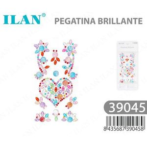 Adesivi Glitterati con Strass ILAN a Forma di Cuore Multicolore 39045 - Product Image 2