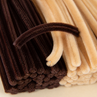 300 pièces de tiges en chenille marron, 30 cm de long, 8 mm d'épaisseur, fabriquées à la main en Chine, multicolores, 3 couleurs, fleurs DIY, décoration festive