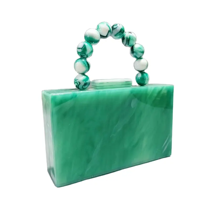 Promotional women clutch bag purse acrylic bag manufacturers custom acrylic beads bag